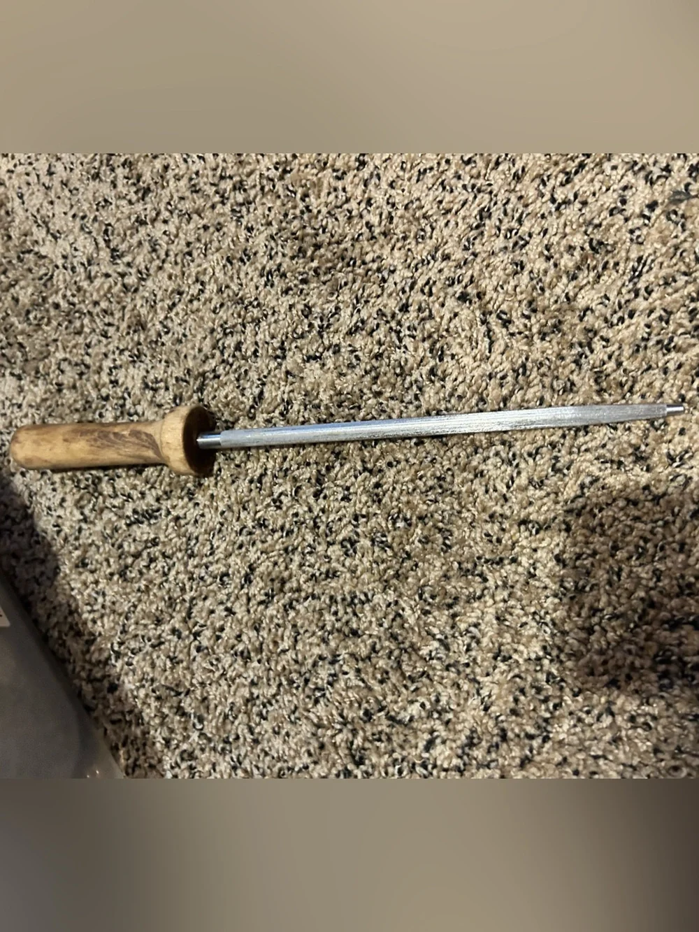 Vtg Knife Sharpening Honing Steel Rod Wood Handle 14” Japan 1960